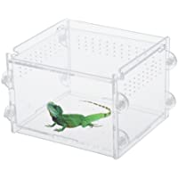 Los mejores  - Taonmeisu - Caja de plástico transparente con orificios de ventilación y asa de transporte- jaula para animales pequeños…